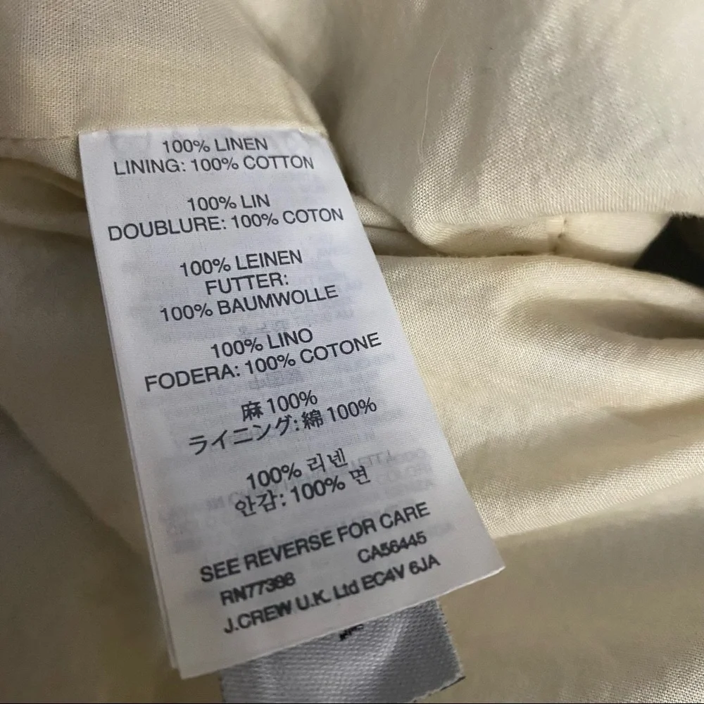 J Crew Linen Striped Crossover Cream Blue Skirt